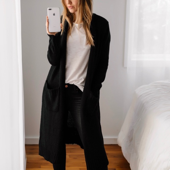 Long Gray Cozy Sweater Cardi - Picture 8 of 8